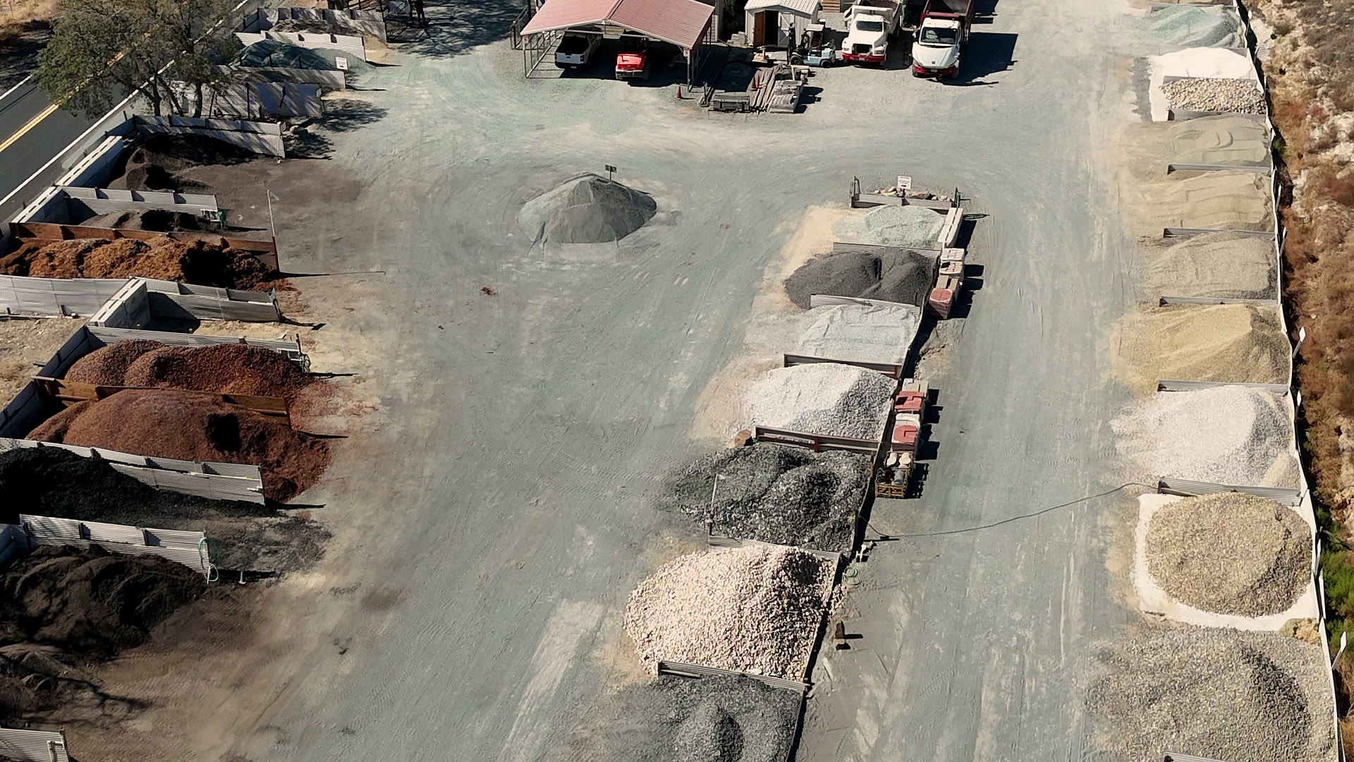 North State Landscape Materials yard in Burson, CA — aerial view 3